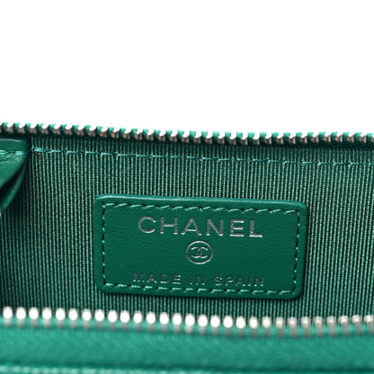 Chanel Caviar Quilted Zipped Key Holder Case Green 8 of 8