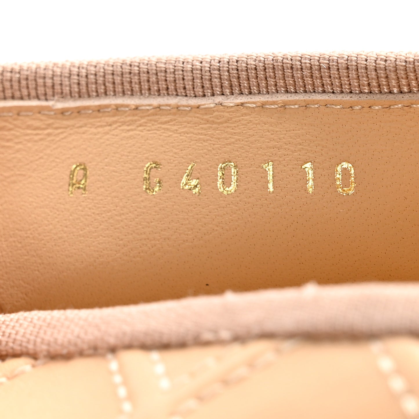 Lambskin Patent Double Stitched CC Cap Toe Ballerina Flats 38 Ivory Black