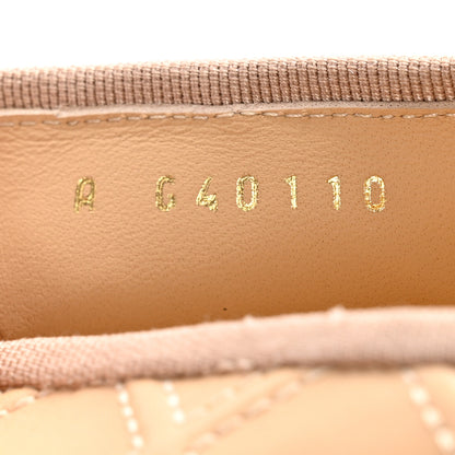 Chanel Lambskin Patent Double Stitched CC Cap Toe Ballerina Flats 38 Ivory Black 8 of 9