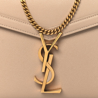 Saint Laurent Grain De Poudre Monogram Cassandra Chain Wallet Dark Beige 7 of 10