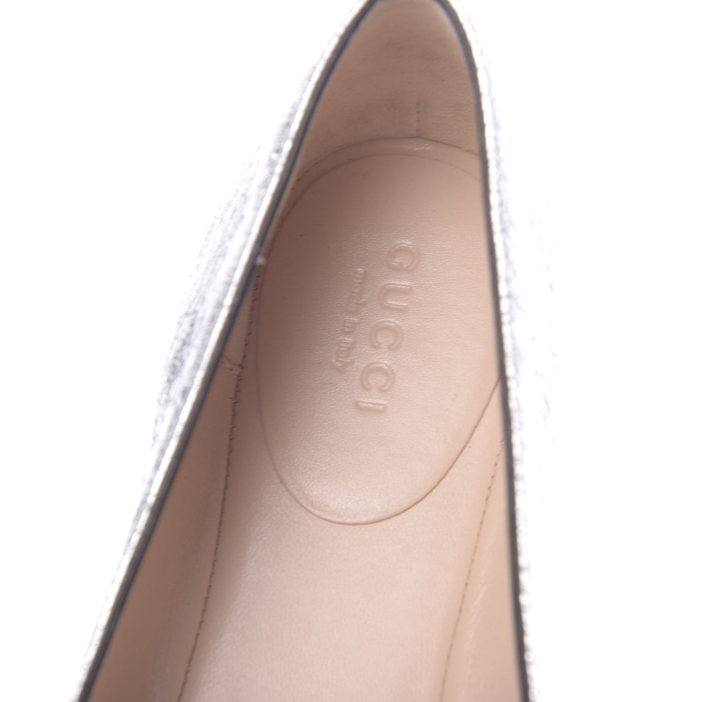 Galassia GG Marmont Fringe Flats 37.5 Argento