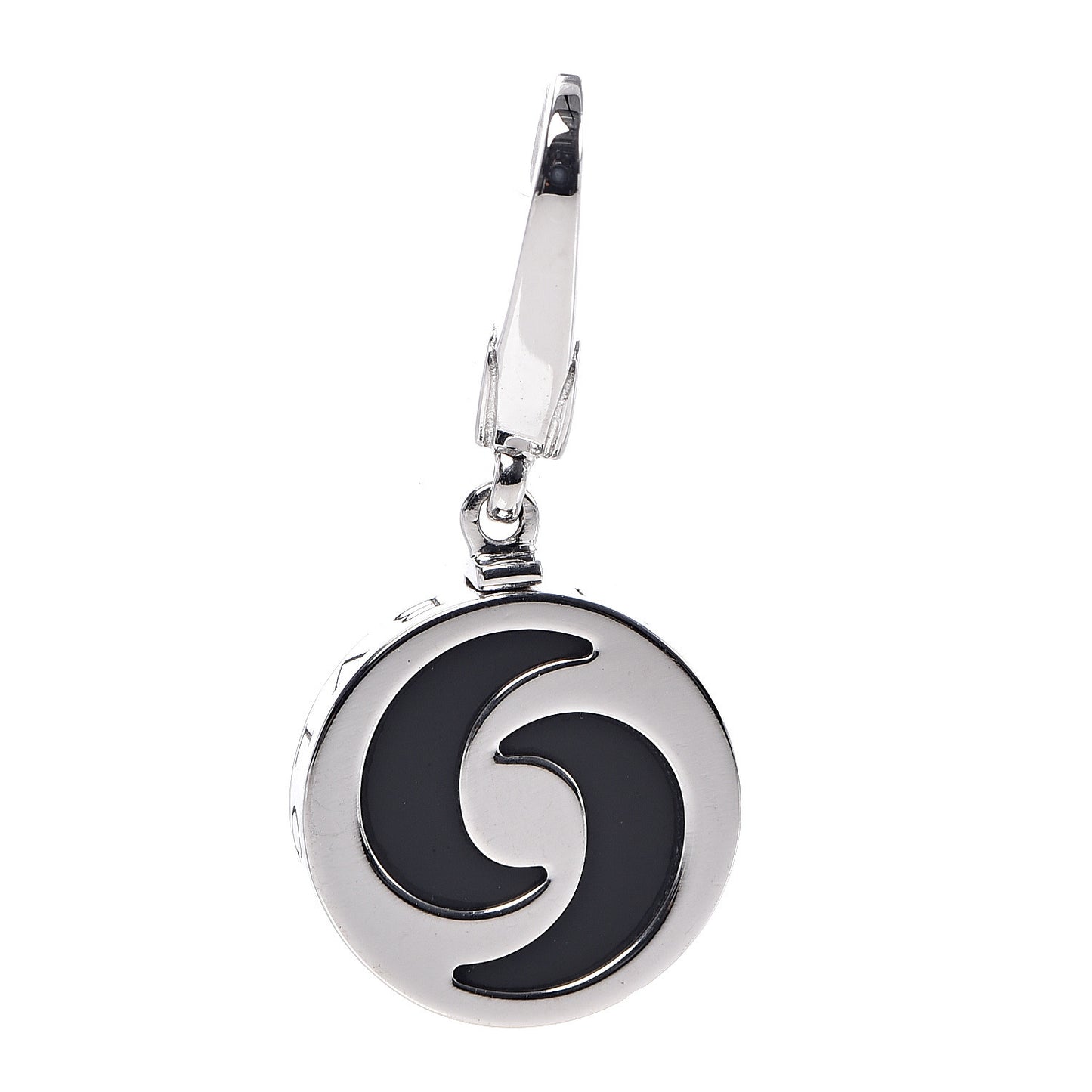 18K White Gold Black Onyx Optical Charm Pendant