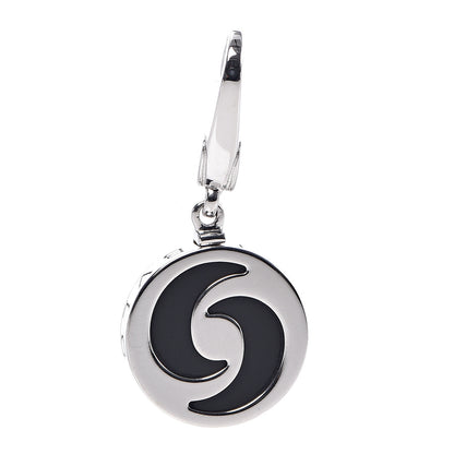 Bulgari 18K White Gold Black Onyx Optical Charm Pendant 1 of 3