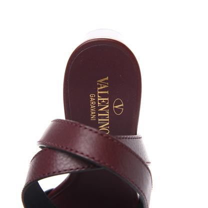 Valentino Garavani Grainy Cowhide VLogo 60mm Sandals 36 Rubin 7 of 8
