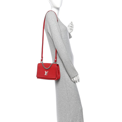 Louis Vuitton Calfskin Lockme II Chain Bag BB Rubis 2 of 16