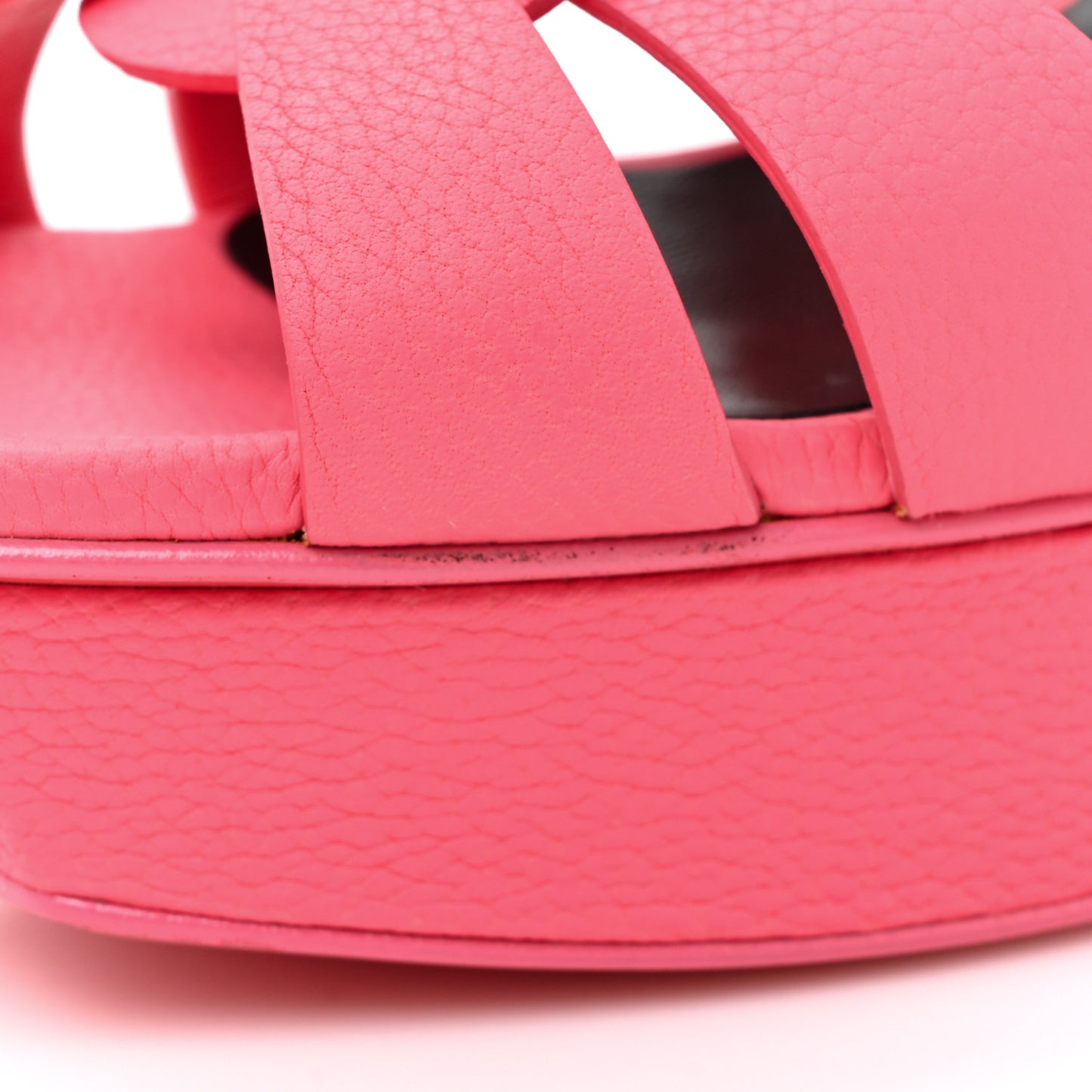 Grained Calfskin Tribute 75 Platform Sandals 38 Rose Clair