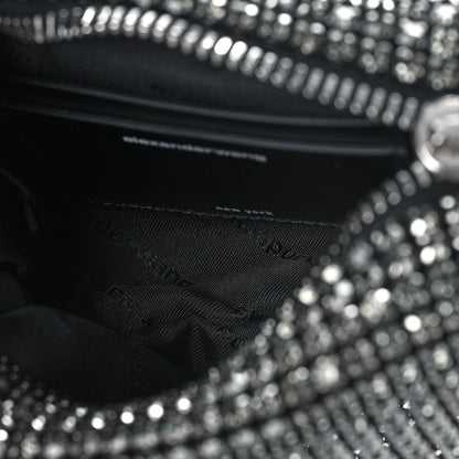 Alexander Wang Mesh Crystal Rhinestone Mini Heiress Pouch Black Silver 5 of 9