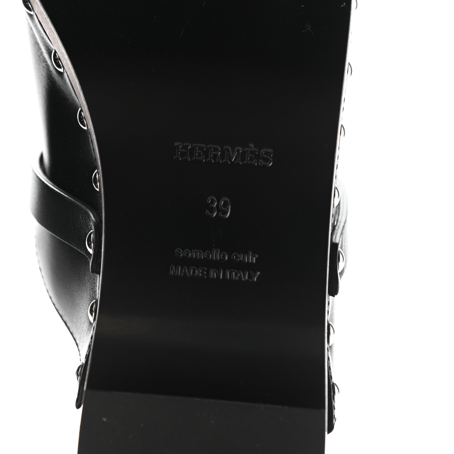 Hermes Calfskin Carlotta Mules 39 Black 6 of 8