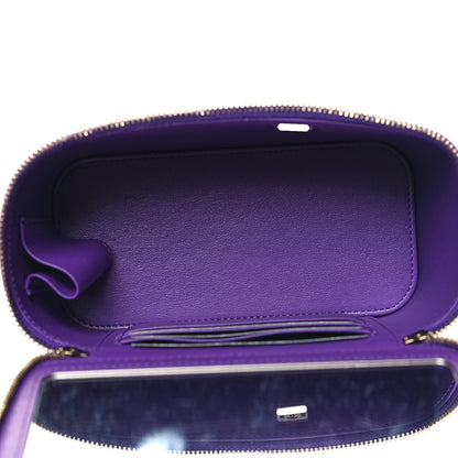Chanel Lambskin Quilted Small Top Handle Vanity Case With Chain Purple 6 of 11
