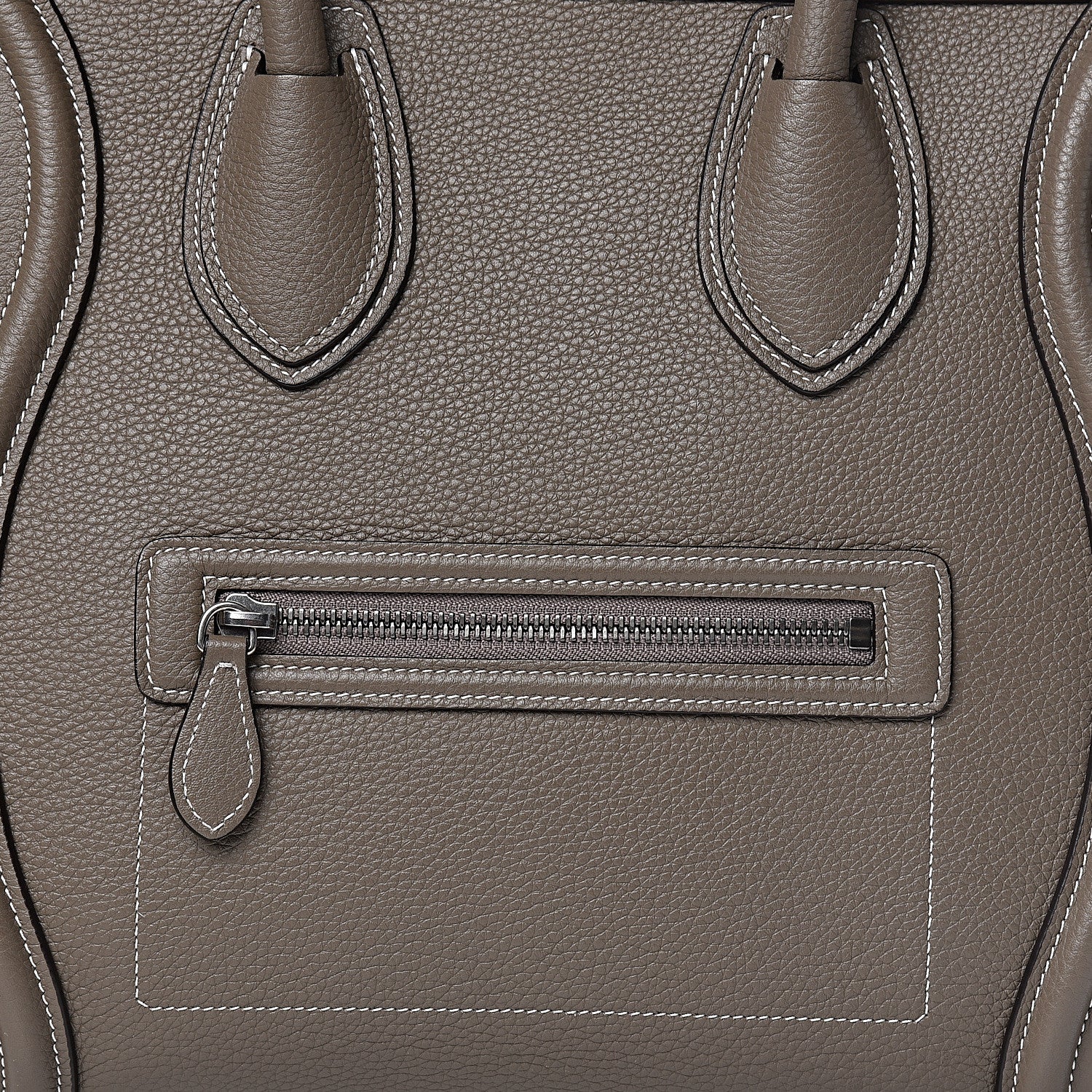 Celine Drummed Calfskin Mini Luggage Souris 10 of 10