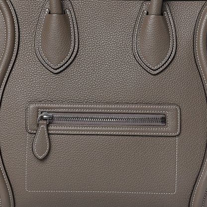Celine Drummed Calfskin Mini Luggage Souris 10 of 10