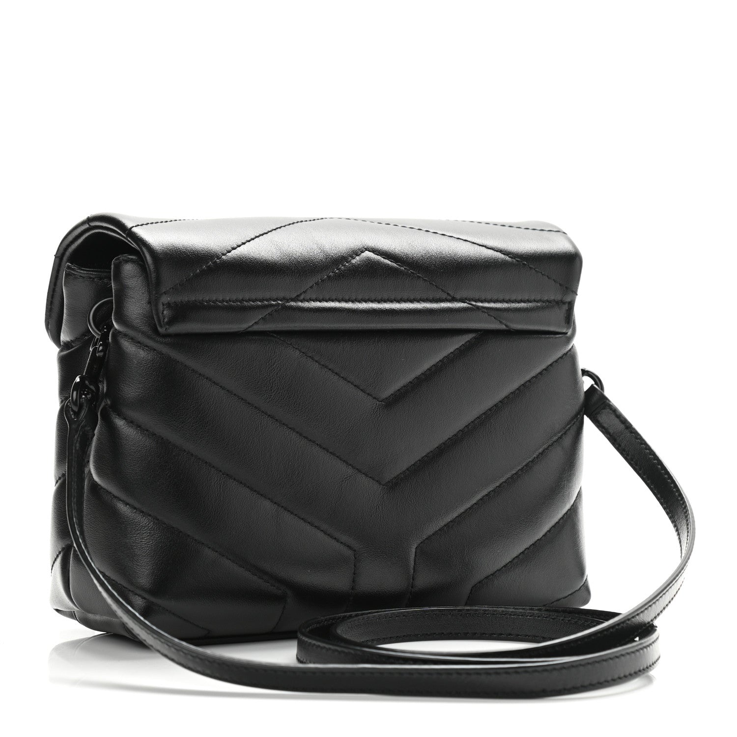 Saint Laurent Calfskin Y Quilted Monogram Toy Loulou Crossbody Bag Black 3 of 10