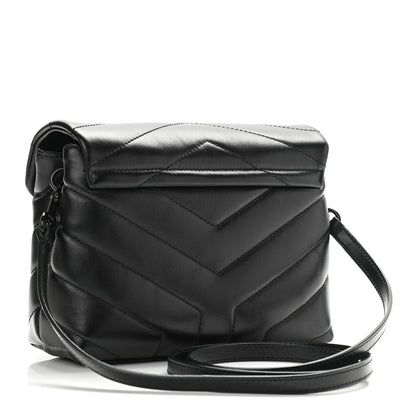 Saint Laurent Calfskin Y Quilted Monogram Toy Loulou Crossbody Bag Black 3 of 10