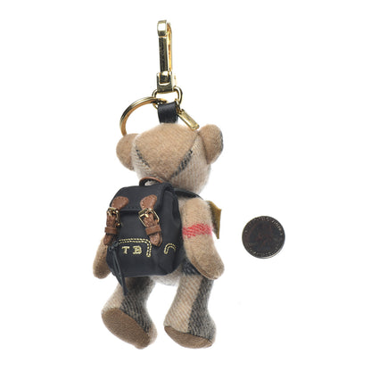 Burberry Cashmere House Check Thomas Rucksack Bear Bag Charm Camel 2 of 3