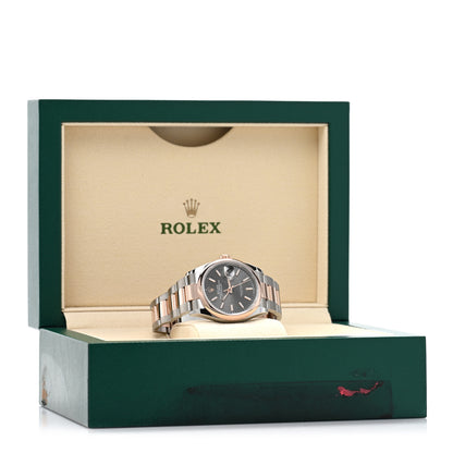 Rolex Stainless Steel 18K Everose Gold 36mm Oyster Perpetual Datejust Watch Slate 126201 5 of 5