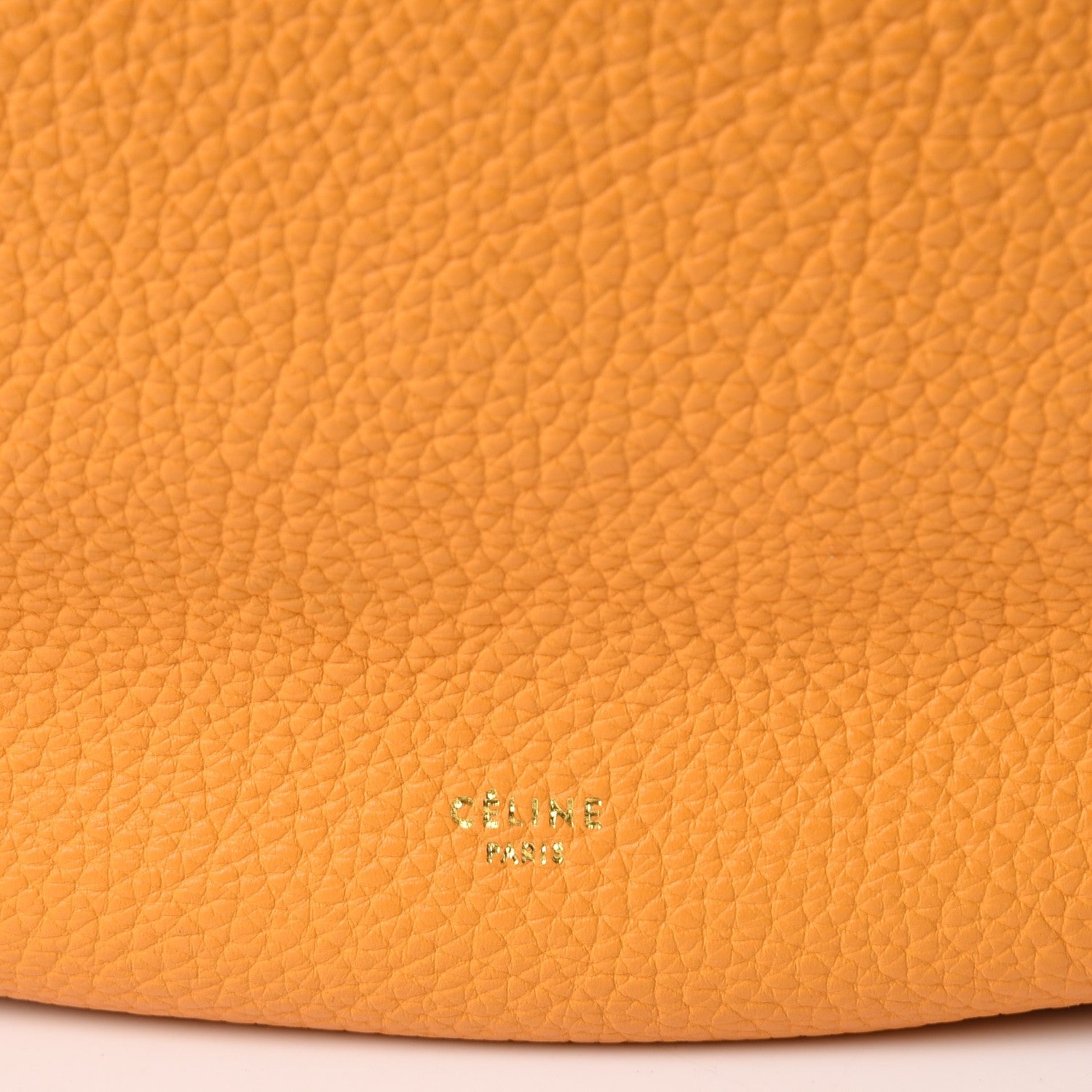 Celine Crisped Calfskin Medium Hobo Saffron 8 of 9
