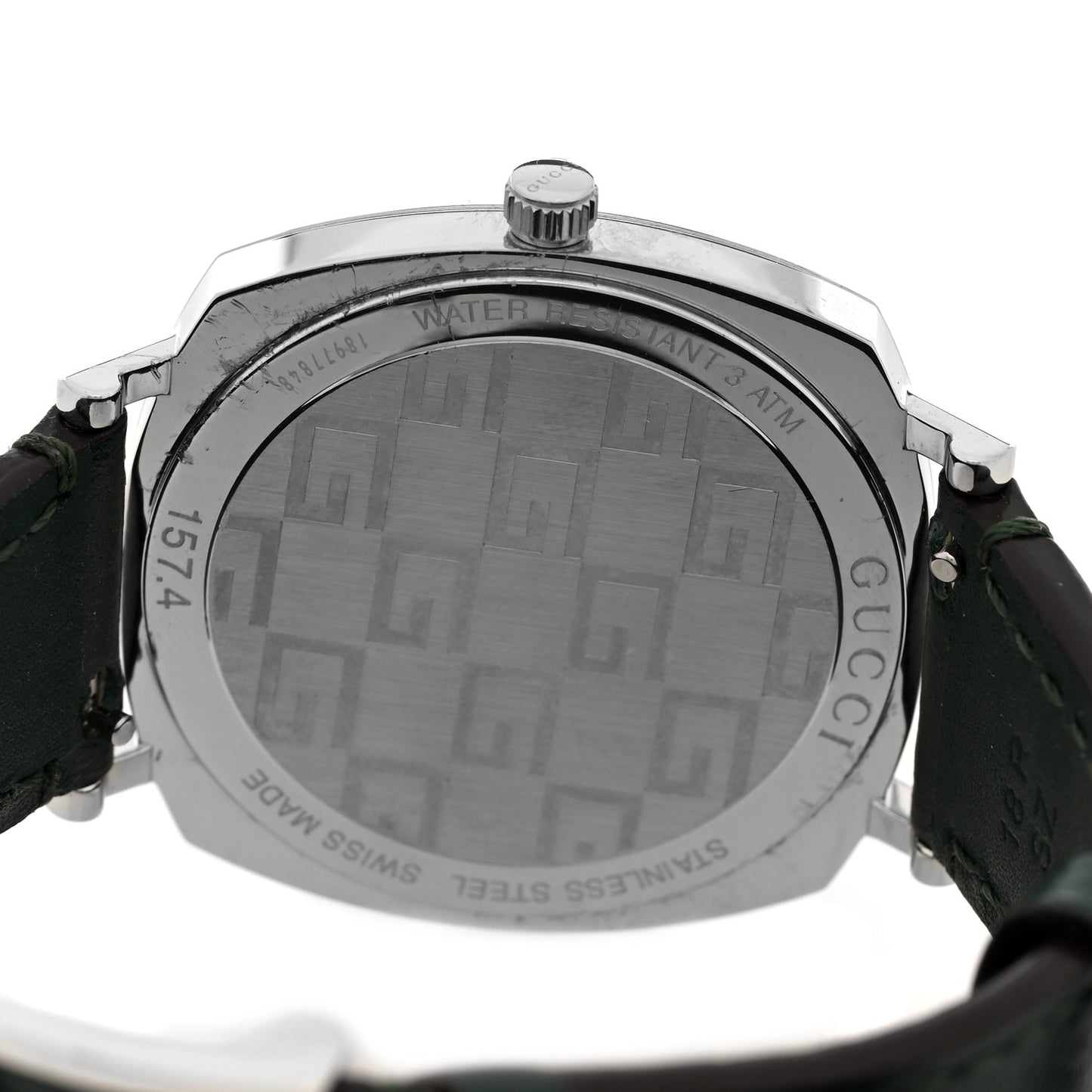 Stainless Steel Calfskin 35mm Grip Quartz Watch Black