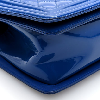 Chanel Patent Calfskin Quilted Medium Plexiglass Boy Flap Blue 9 of 10