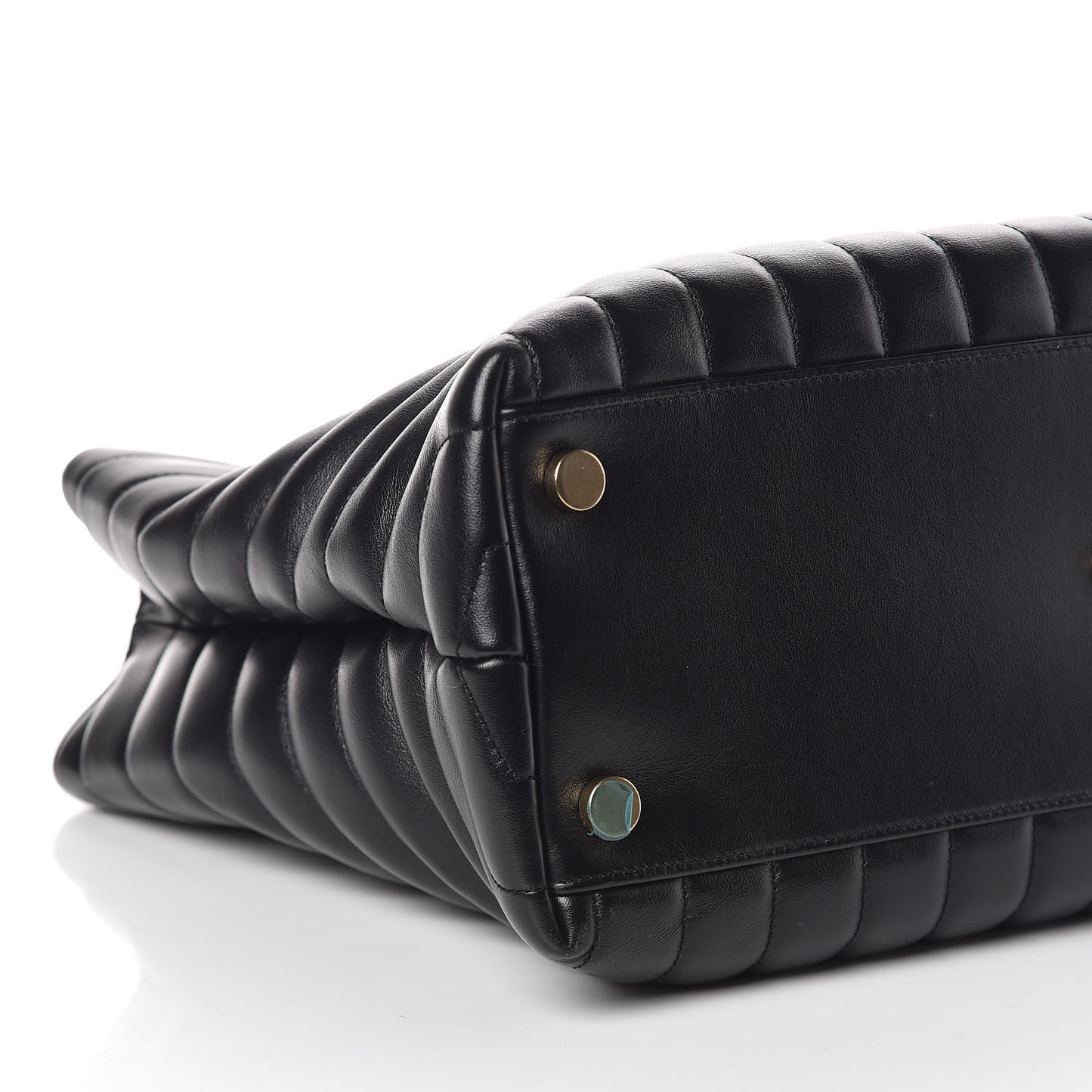 Calfskin Y Quilted Monogram Large Loulou Shopper Black