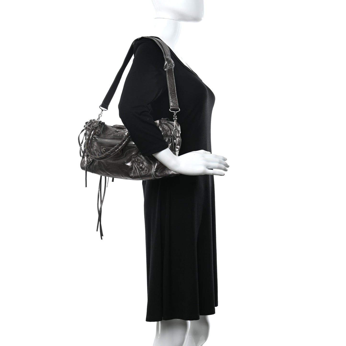 Agneau Classic Hardware Box Bag Metallic