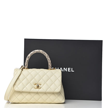 Chanel Caviar Elaphe Quilted Mini Coco Handle Flap Ivory 11 of 11