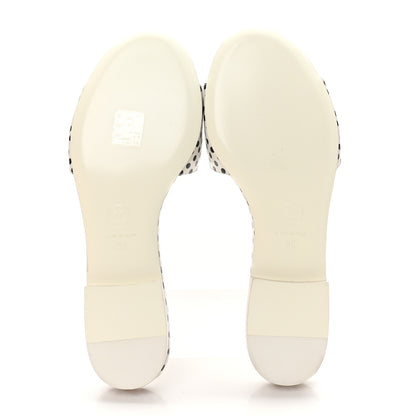 Chanel Calfskin Printed Camellia CC Slides 36 Ivory Black 6 of 10
