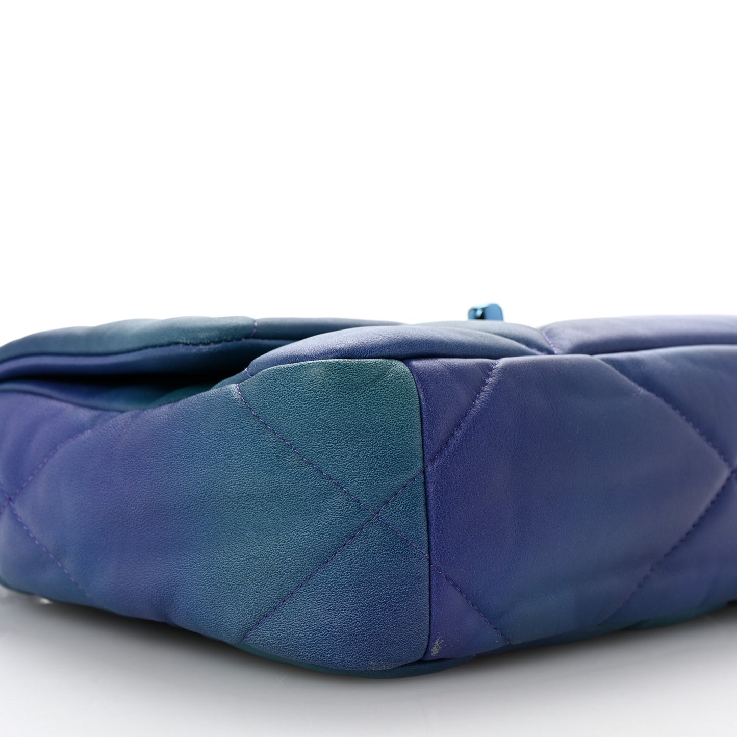 Tie Dye Calfskin Quilted Medium Chanel 19 Flap Blue Purple