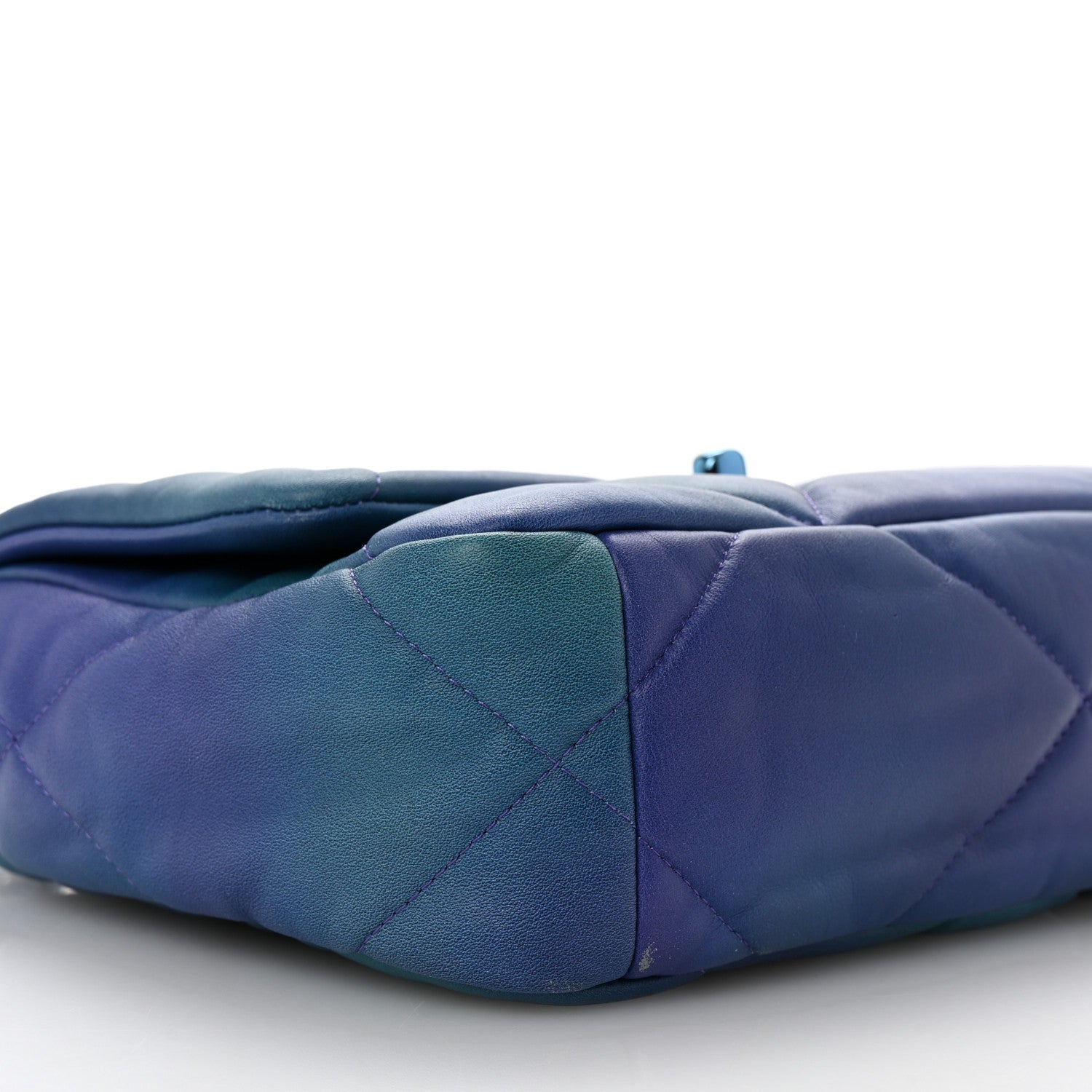 Chanel Tie Dye Calfskin Quilted Medium Chanel 19 Flap Blue Purple 9 of 11