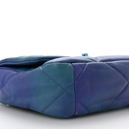 Chanel Tie Dye Calfskin Quilted Medium Chanel 19 Flap Blue Purple 9 of 11