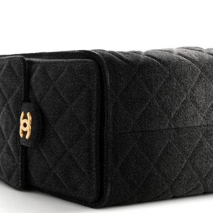 Chanel Washed Denim Quilted Small Chanel 25 Handbag Black 9 of 10