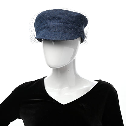 Christian Dior Denim Arty Veil Cap 58 Blue 2 of 10