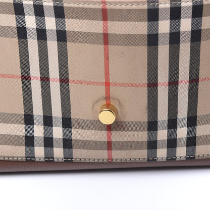 Burberry Calfskin Vintage Check Note Crossbody Bag Tan 12 of 13