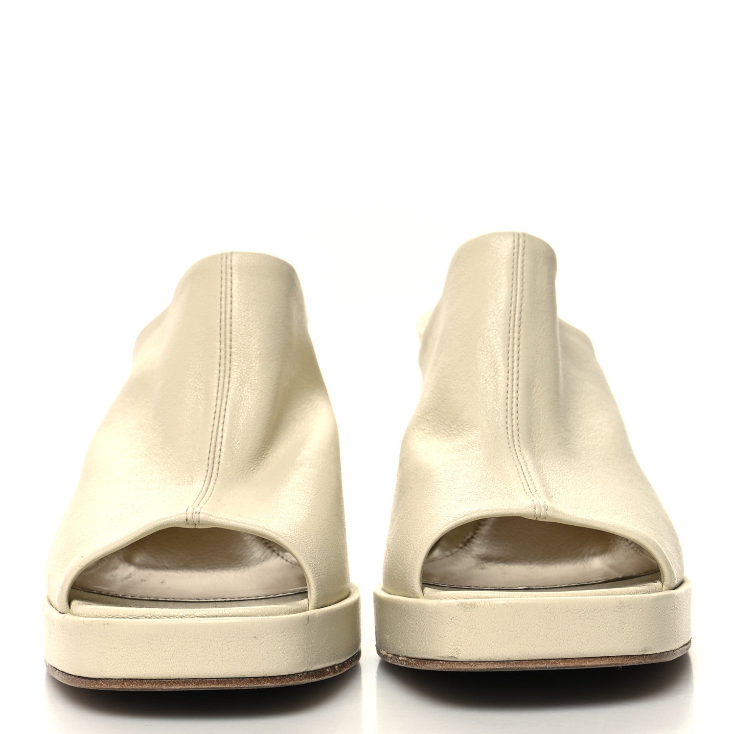 Bottega Veneta Nappa Stack Mule Sandals 37 Sea Salt 2 of 7