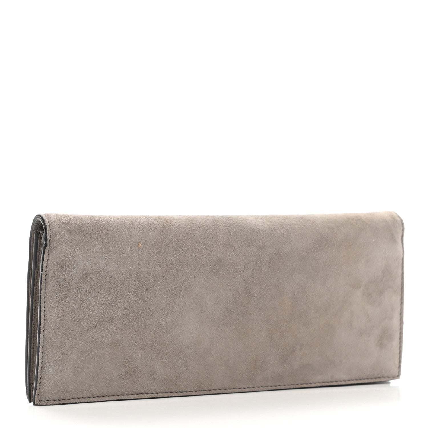 Gucci Suede Crystal Horsebit Clutch Grey 3 of 7