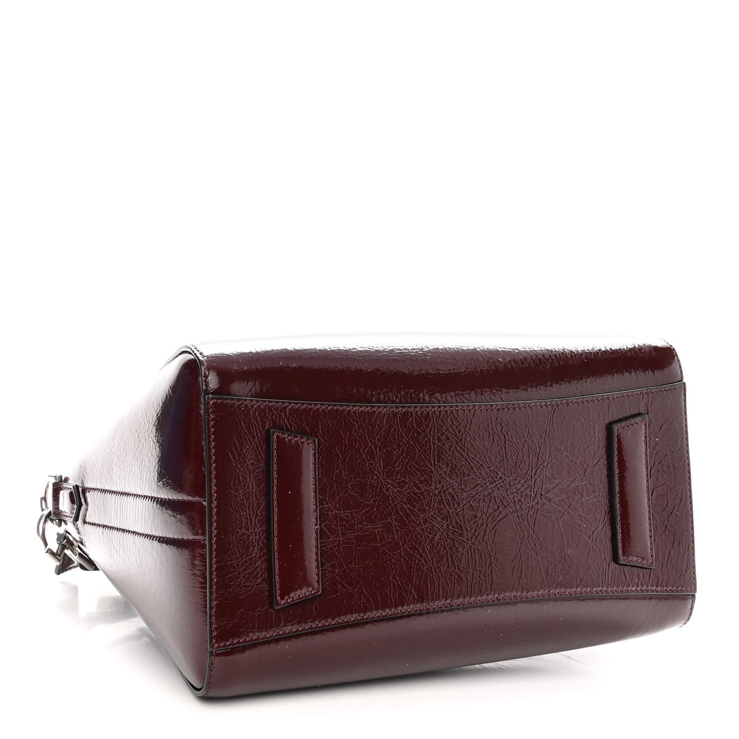 Crinkled Patent Calfskin Small Antigona Aubergine