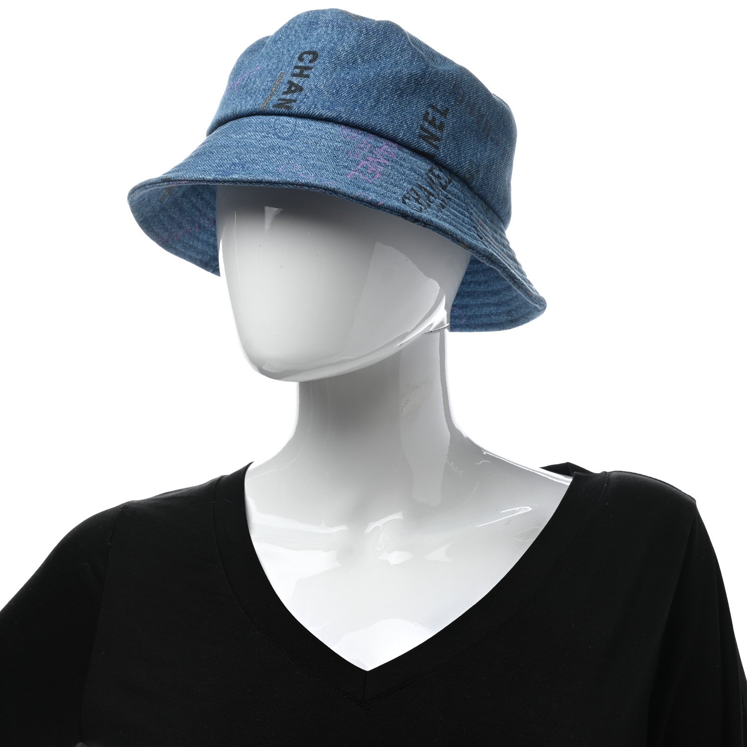 Chanel Denim Mood Cloche Bucket Hat S Blue 2 of 8