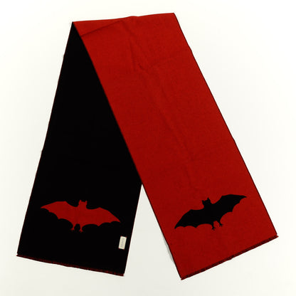 Gucci Wool Bat Scarf Black Red 2 of 4