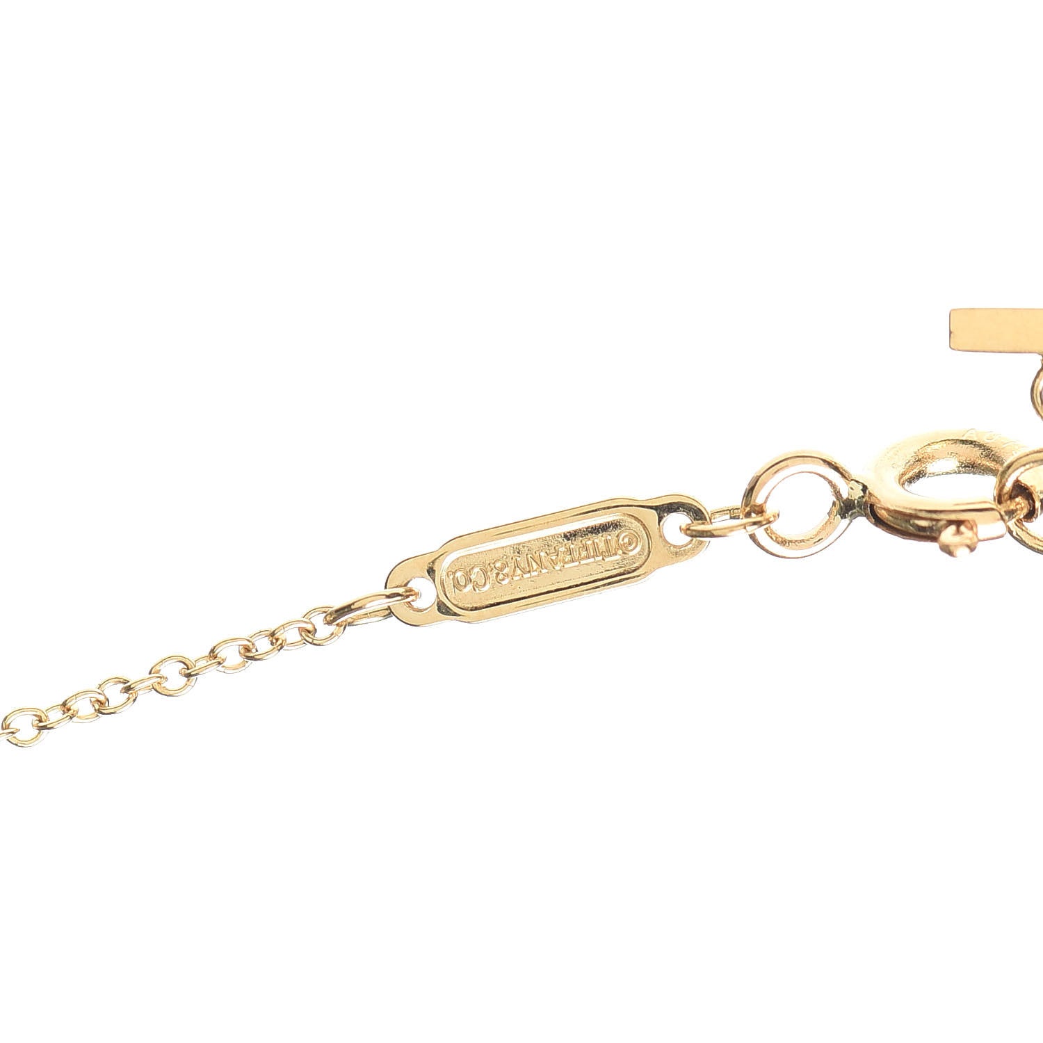 Tiffany 18K Yellow Gold Large T Smile Pendant Necklace 4 of 6