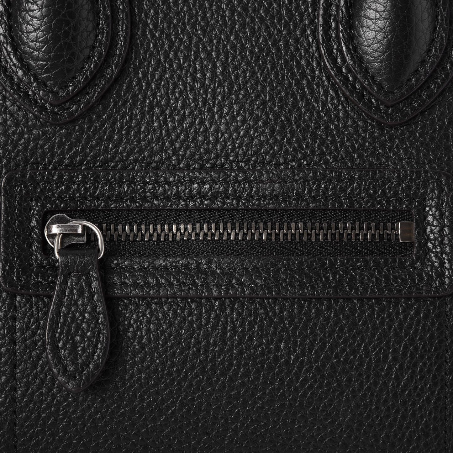 Drummed Calfskin Nano Luggage Black