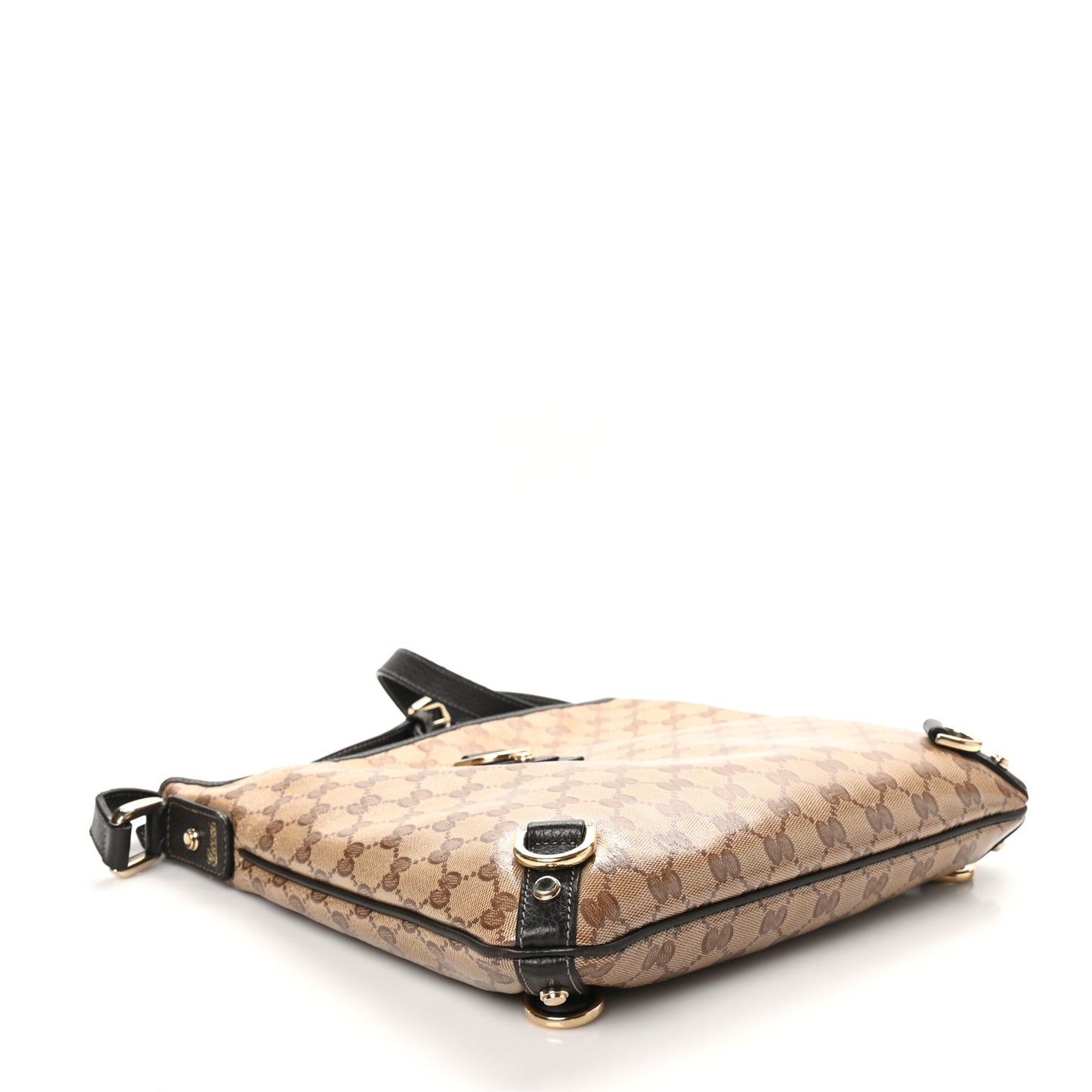 Crystal Monogram Abbey Messenger Bag Beige Dark Brown