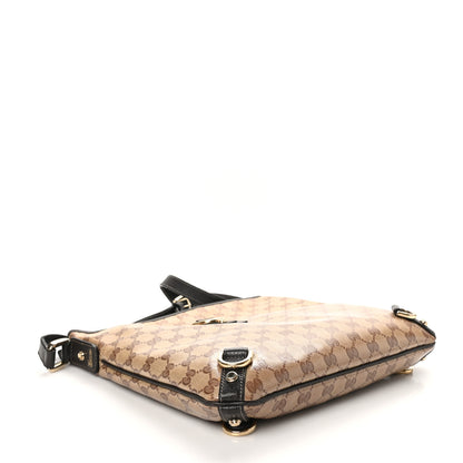 Gucci Crystal Monogram Abbey Messenger Bag Beige Dark Brown 4 of 10