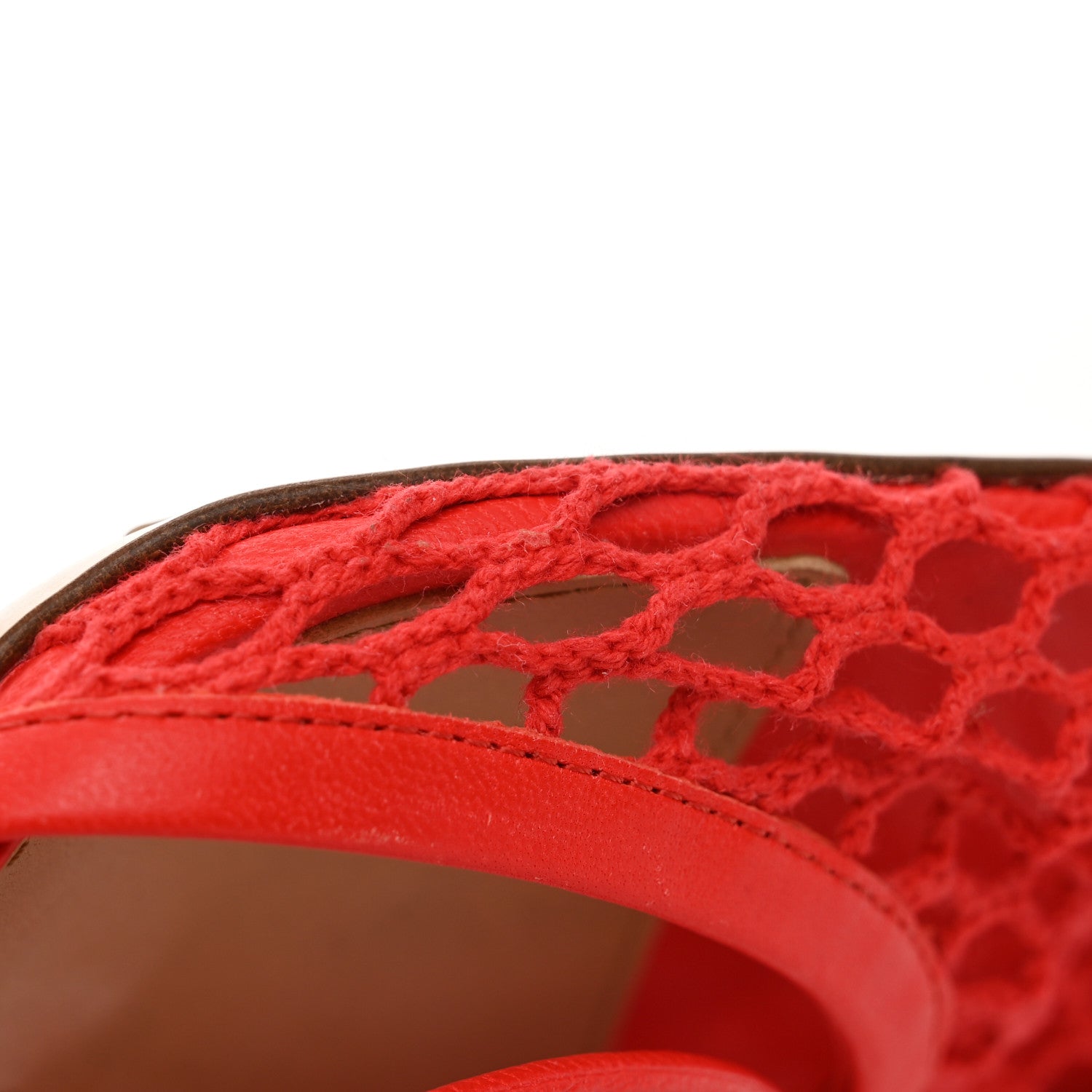 Bottega Veneta Mesh Nappa Stretch Ankle Tie Sandals 36 Tomato 13 of 13