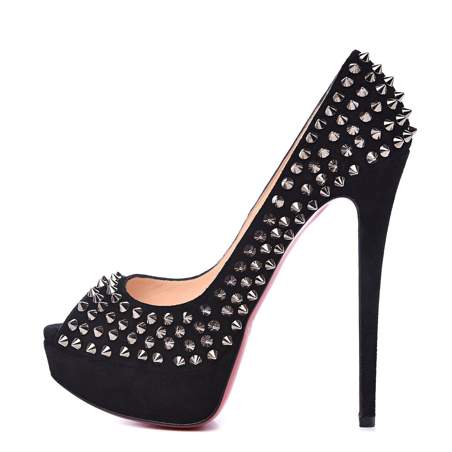 Veau Velours Lady Peep Spikes 150 Pumps 37.5 Black