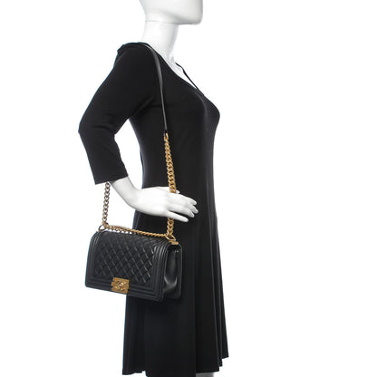 Chanel Lambskin Quilted Medium Boy Flap Black 2 of 12