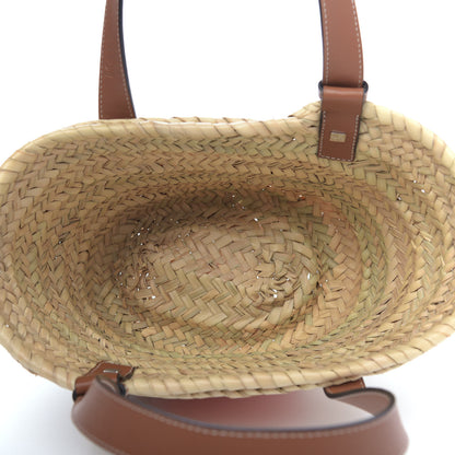 Loewe Raffia Small Basket Tote Bag Natural Orange 5 of 8
