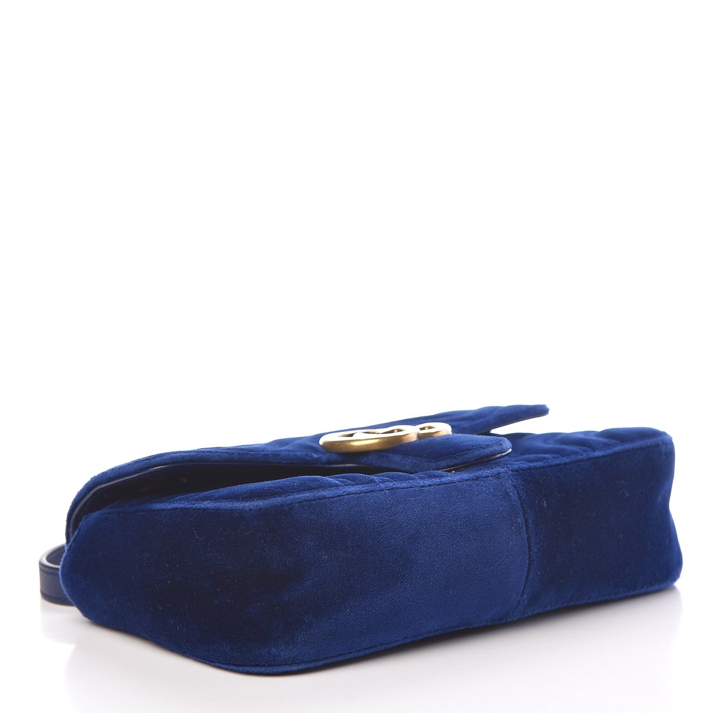 Velvet Matelasse Mini GG Marmont Shoulder Bag Cobalt Blue