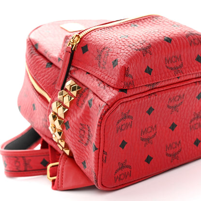 MCM Visetos Side Stud Mini Stark Backpack Ruby Red 8 of 9