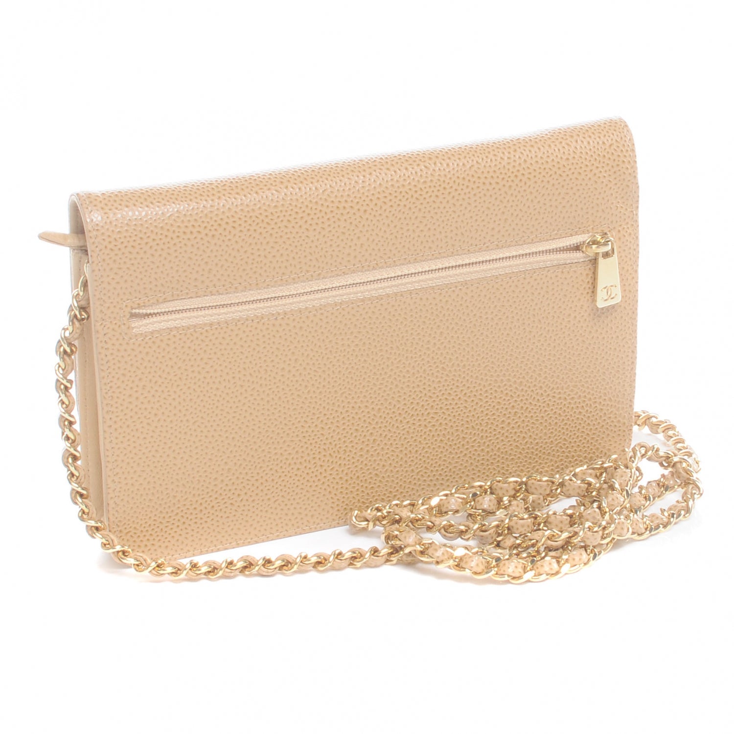 Chanel Caviar Wallet on Chain WOC Beige 3 of 8
