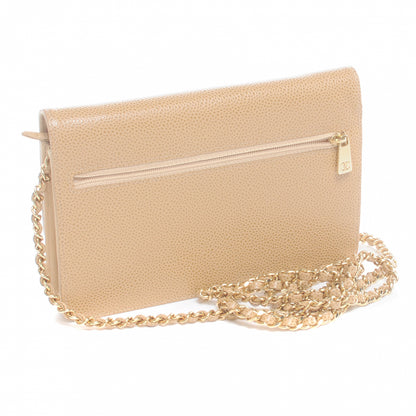 Chanel Caviar Wallet on Chain WOC Beige 3 of 8
