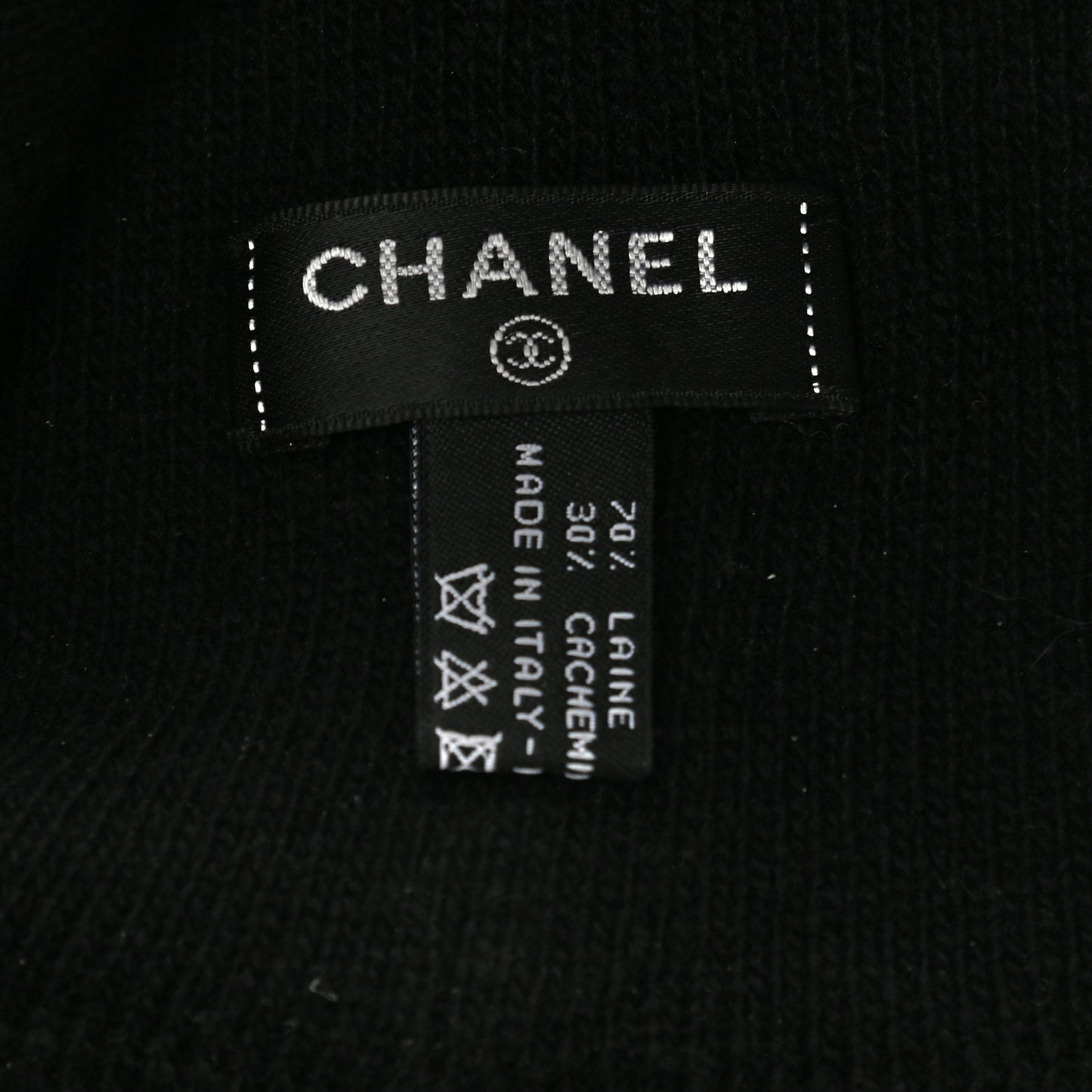 Cashmere Logo Beanie Hat Black Light Grey